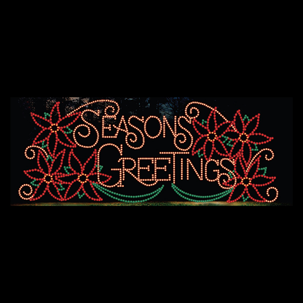SEASONS GREETINGS w/POINSETTIAS