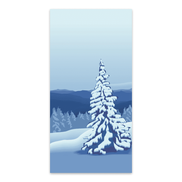 Snow Covered Leaning Tree