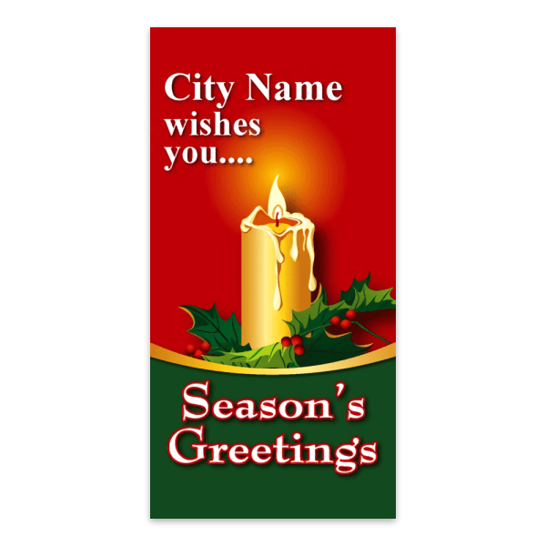 Season's Greetings Burning Candle