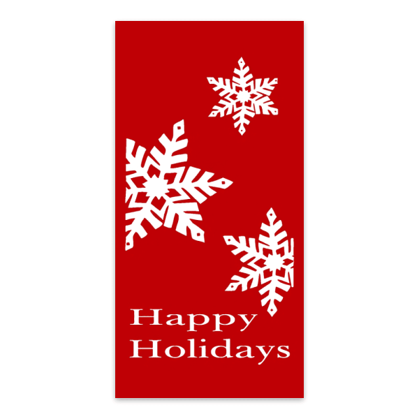 Red Holiday White Snowflakes