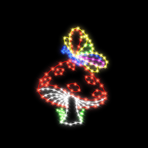 MUSHROOM AND BUTTERFLY