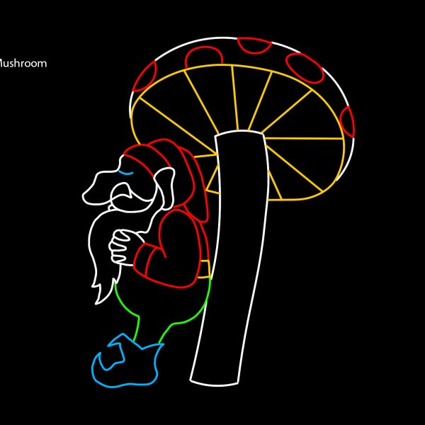 TROLL LEANING ON MUSHROOM