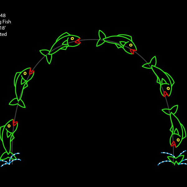 JUMPING FISH (one way drive through arch) (animated)