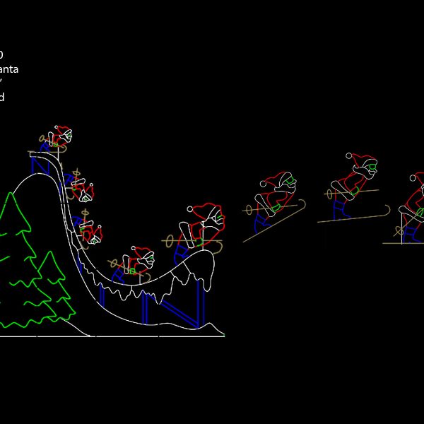 SKI SLOPE SANTA (animated)