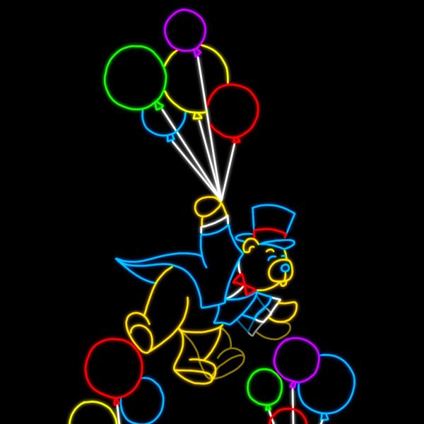 FLYING BEAR W/ BALLOONS (animated)