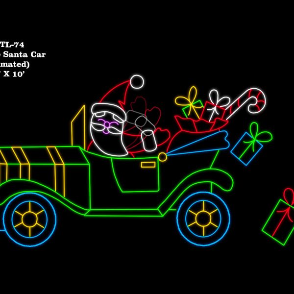 ANTIQUE SANTA CAR (animated)