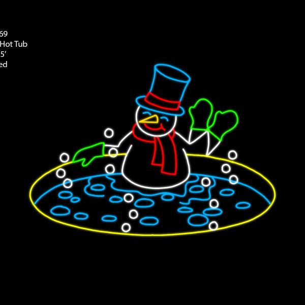 SNOWMAN IN HOT TUB (animated)