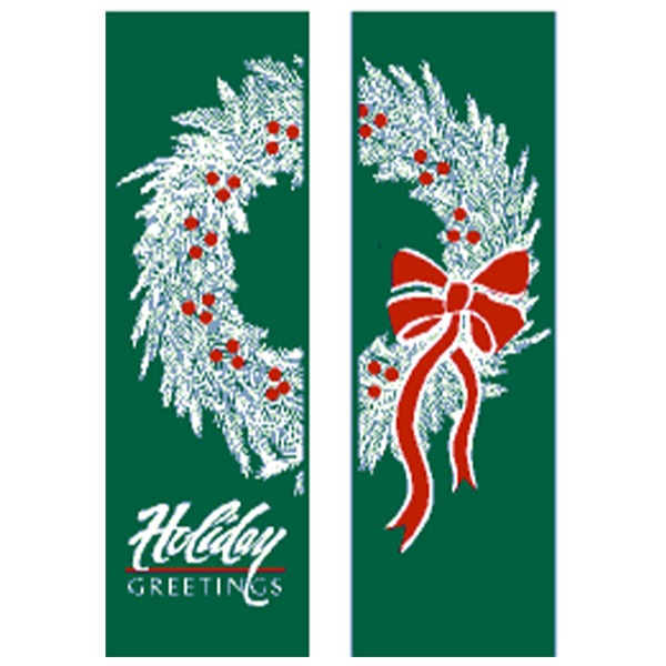 Double Holiday Greetings Wreath Set