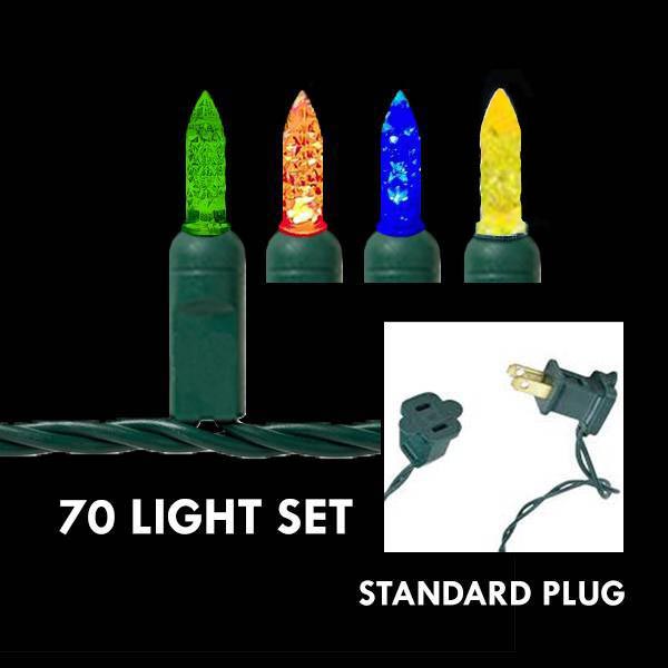 M5 Multi-Color, 70L - Green Wire 4 in. spacing - LED Mini Lights