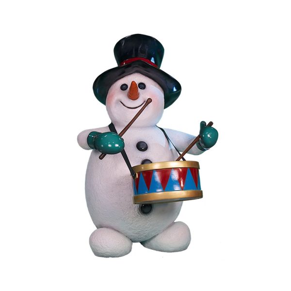 Snowman with Drum - Resin/Texture (snow)