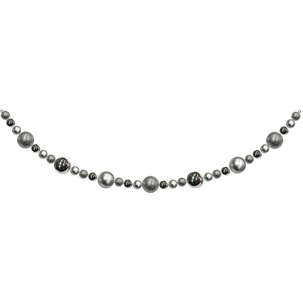 10' GIANT COMMERCIAL SHATTERPROOF BALL GARLAND, SILVER, CASE, 1 PIECE
