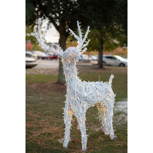 8 ft. Buck - Natural Lit Illuminated Grapevine Deer