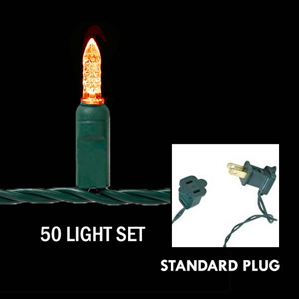 M6 Orange, 50L - Green Wire - Mini Lights - Case