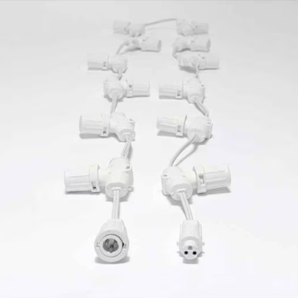 Multi-tap Extension Cord 6 ft., Coupling Connector - White Wire - SET