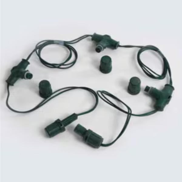 Multi-tap Extension Cord 6 ft., Coupling Connector - Green Wire - CASE