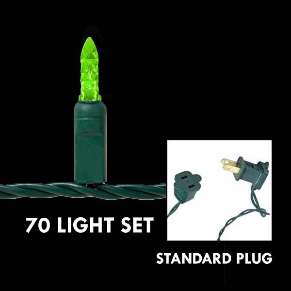 M5 Lime Green, 70L - Green Wire 4 in. spacing - LED Mini Lights