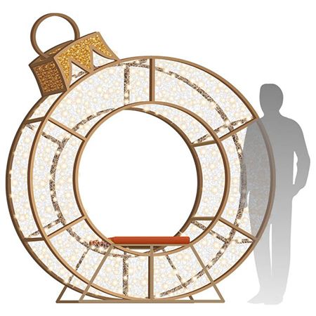 8' LED Ornament Icon - Photo Op Feature Piece with Orange Seat