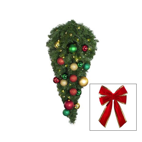 Decorated 44" Deluxe Oregon Fir Oregon Fir Teardrop - Colors of the Holiday