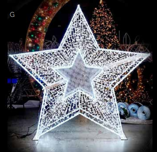 3D Aluminum Star with Glitter Mesh Star Insert