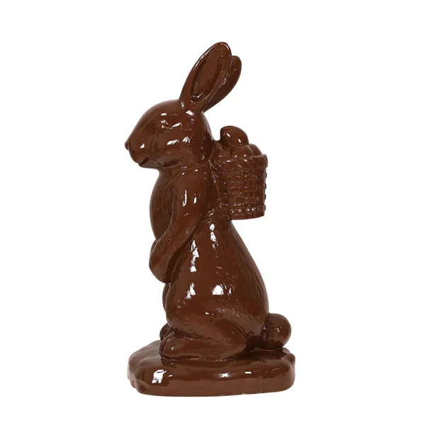 Easter Chocolate Bunny with Easter Basket Statue