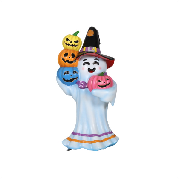 Witch Ghost Holding Pumpkins