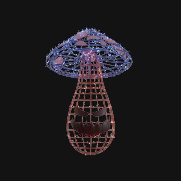 SPOOKY MUSHROOM 2 - Blue/Red - Floor standing