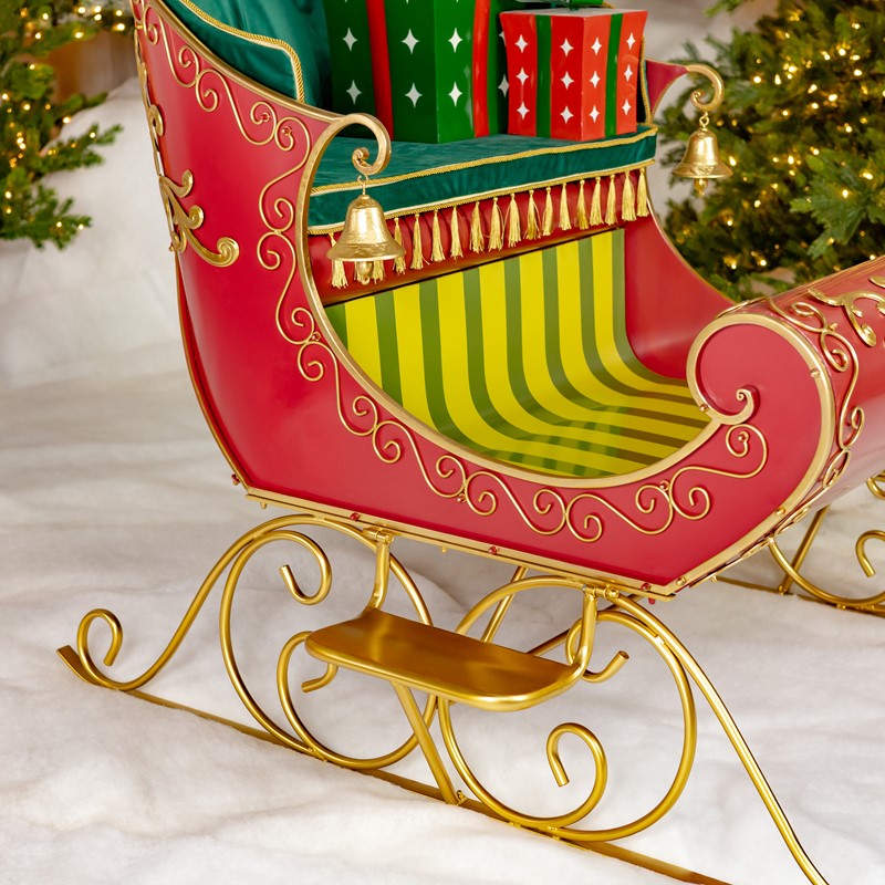 Pre-Order: 8ft. Long Opulent Metal Christmas Sleigh "Good King Wenceslas" - Image 6