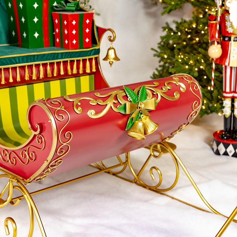 Pre-Order: 8ft. Long Opulent Metal Christmas Sleigh "Good King Wenceslas" - Image 5