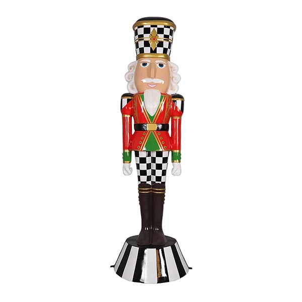 Christmas Nutcracker 9 ft. - Checkered Red/Green
