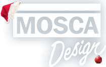 MoscaLogoWhiteChristmasDecor2025 Mosca Design | Commercial Holiday Decorations