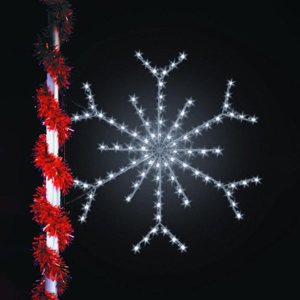 6' Silhouette Cool White Snowflake