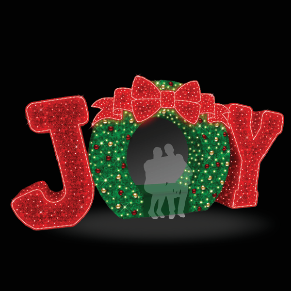 Joy Wreath - Mesh Letters