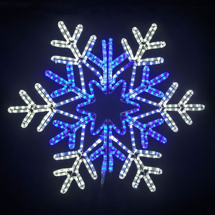 36" Vale Snowflake - Pure White and Blue