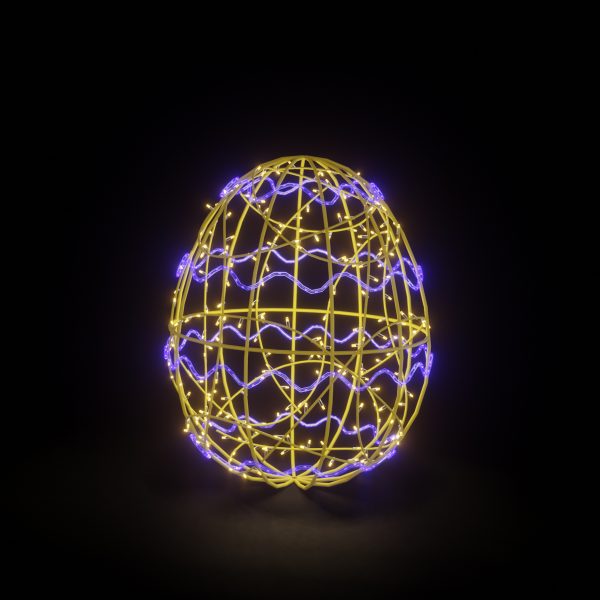 Easter Light Egg 1 - Yv - Yellow/Purple - Floor Standing
