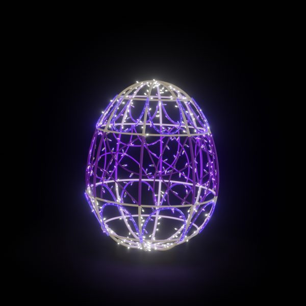 Easter Light Egg 3 - Vw - Purple/White - Floor Standing