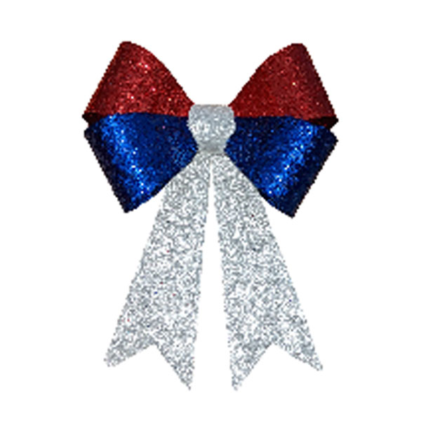 Glitter Bow - Red, White, Blue