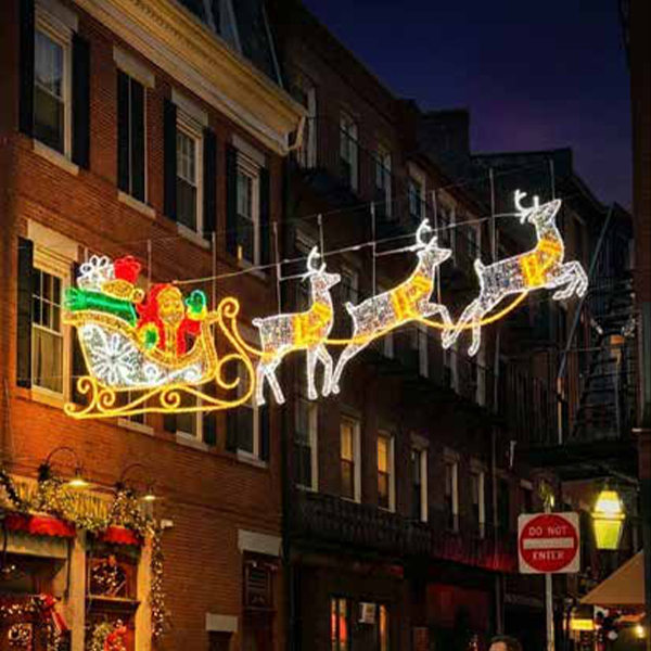 Santa's Sleigh and Reindeer Cross Street