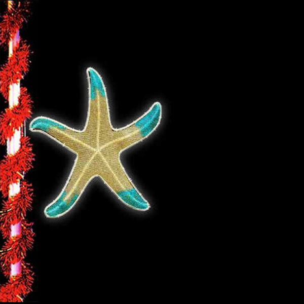 Deep Sea Décor - Gold and Aquamarine Deep Sea Starfish Pole Mount