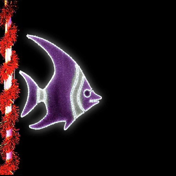 Deep Sea Décor - Two Tone Amethyst and Silver Angelfish Pole Mount